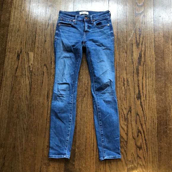 Madewell 8" Skinny Classic Stretch Ankle Crop Blue Denim Jeans - Picture 2 of 7